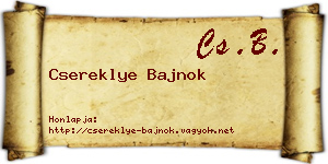 Csereklye Bajnok névjegykártya
